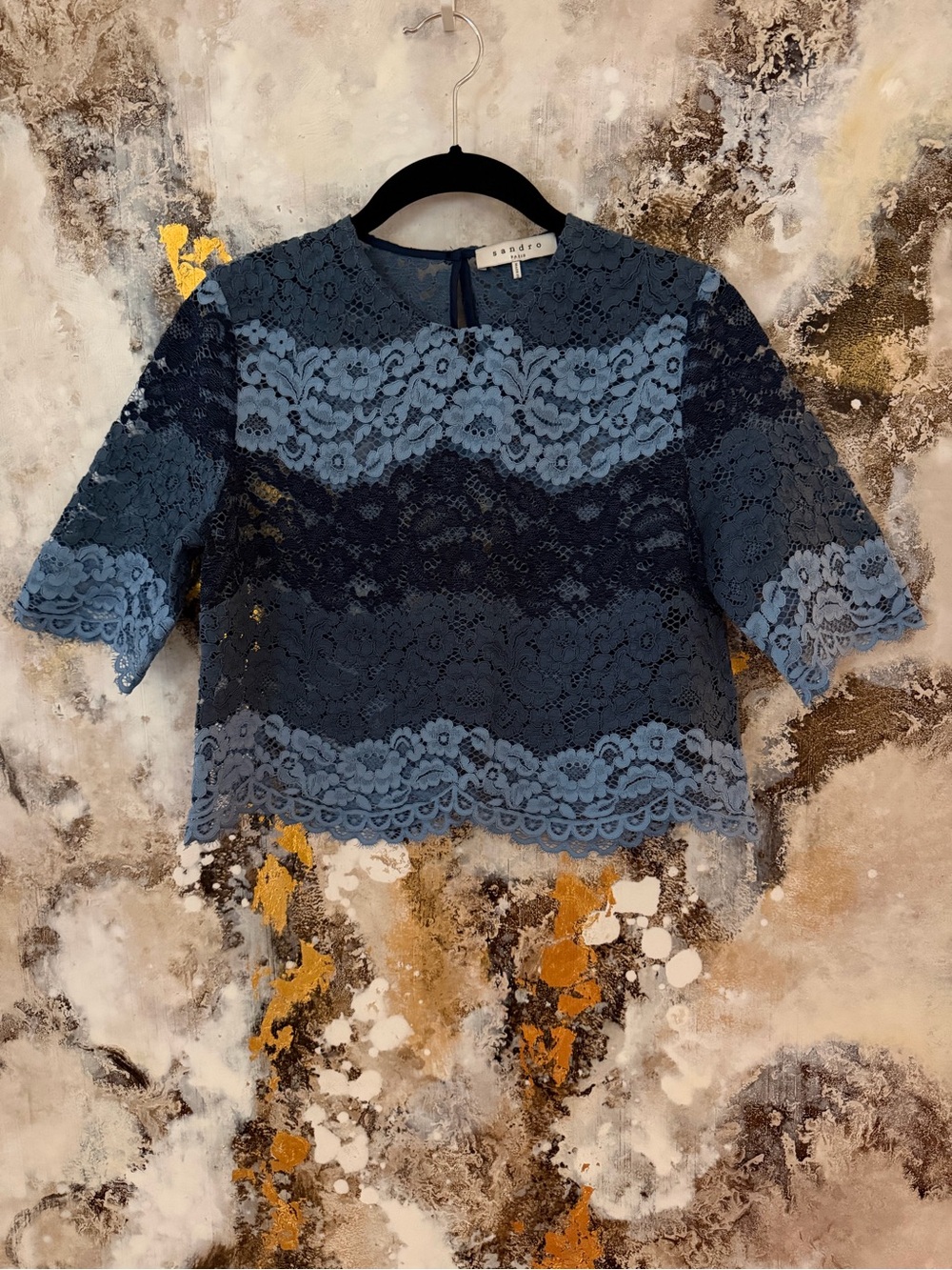 Sandro Blue Lace Top size 1